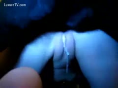In this beastiality film, a young novice makes her debut by getting creampied.